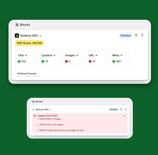 on page shopify seo extension